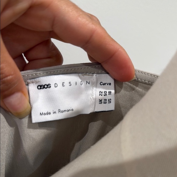 ASOS Curve Size 18 Gray Blouse with Balloon Sleeves and Tie Front - Picture 2 of 7